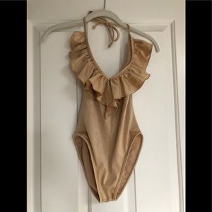 Wildfox light gold swimsuit bathing suit- medium